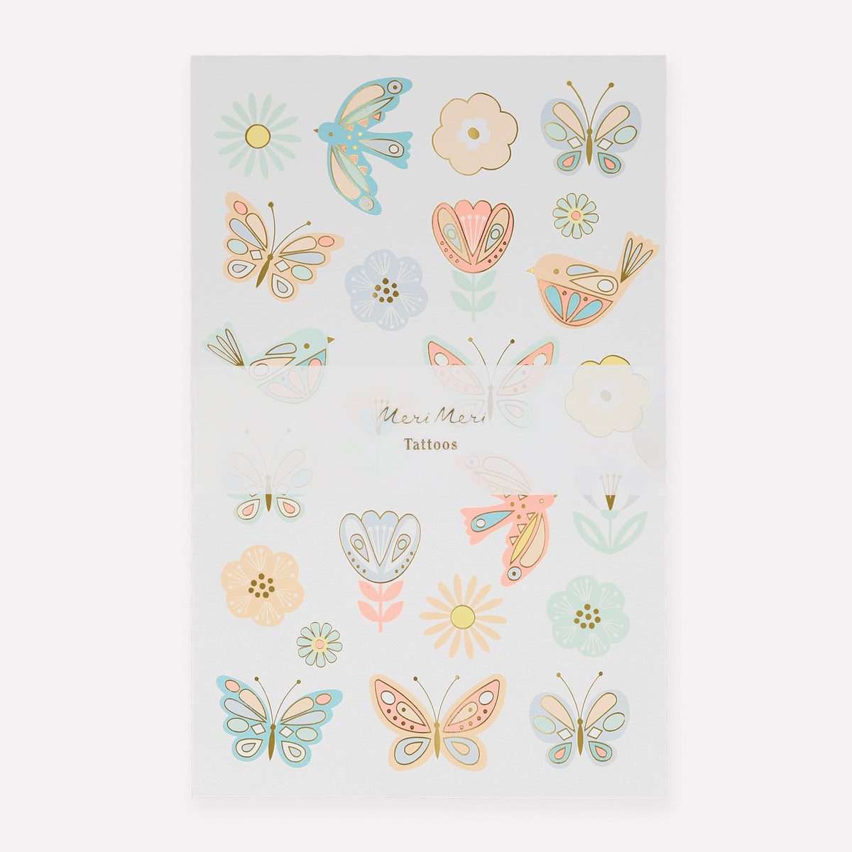Birds & Butterflies Tattoo Sheets (x 2 sheets)