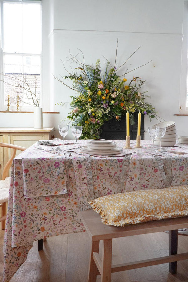 Linen Garden Tablecloth made with Liberty Fabric