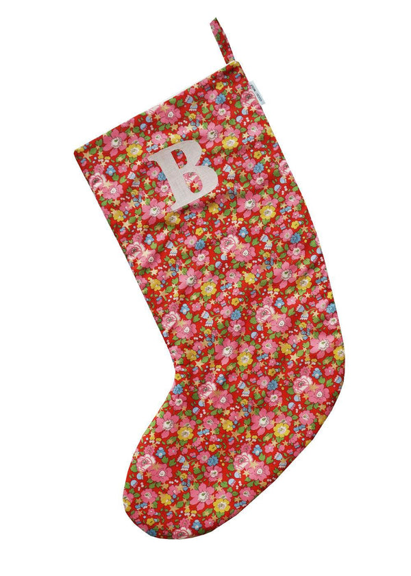 Betsy Star Christmas Stocking made with Liberty Fabric
