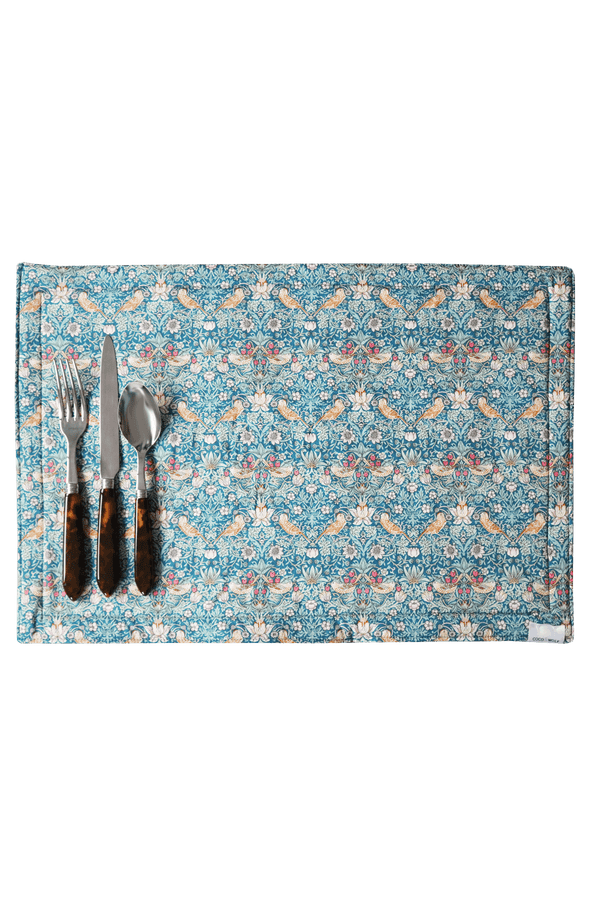 Eva Belle & Strawberry Thief Reversible Stitch Placemat made with Liberty Fabric