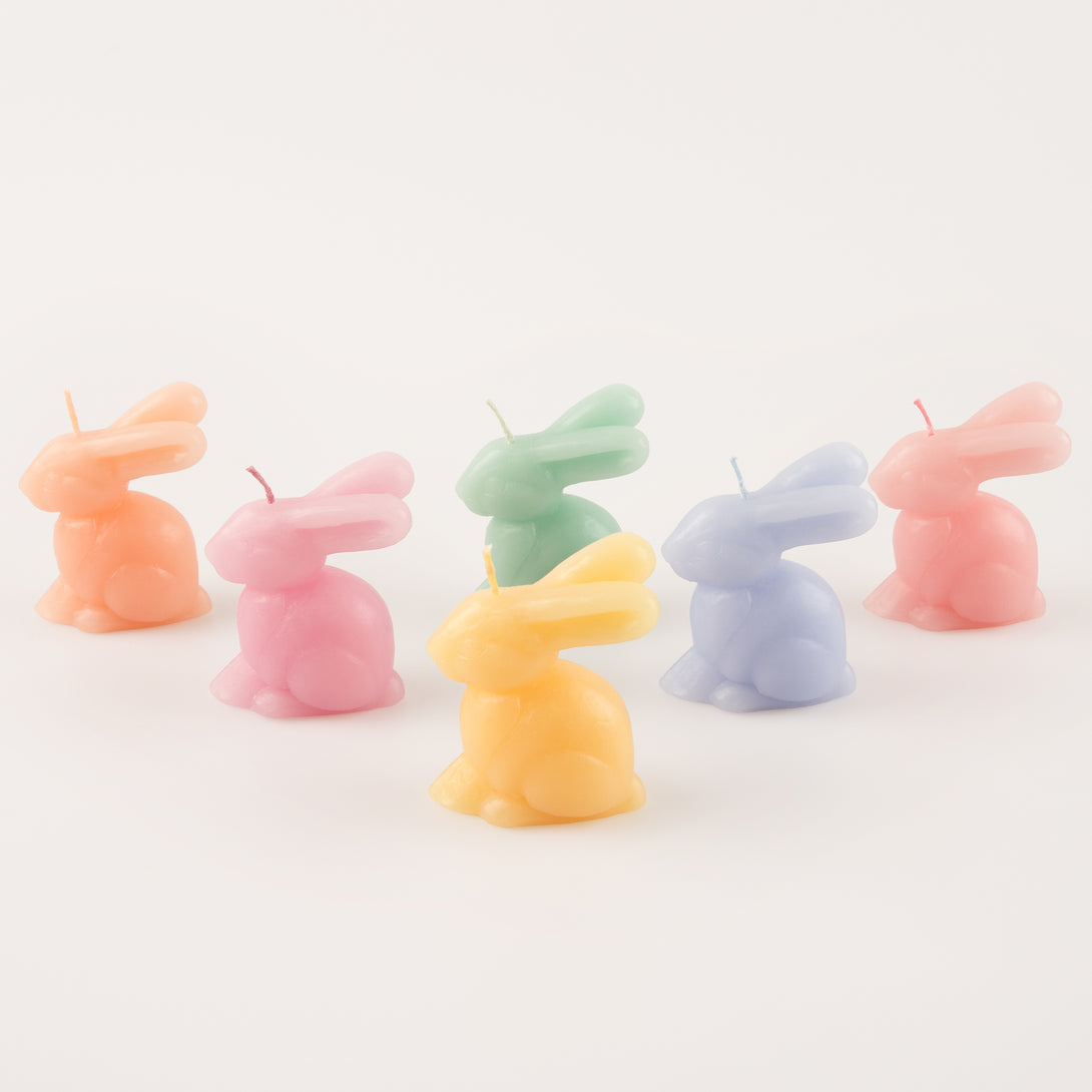 Our Easter candles make great Easter decorations, crafted in the shape of cute bunnies in pastel shades with coloured wicks.