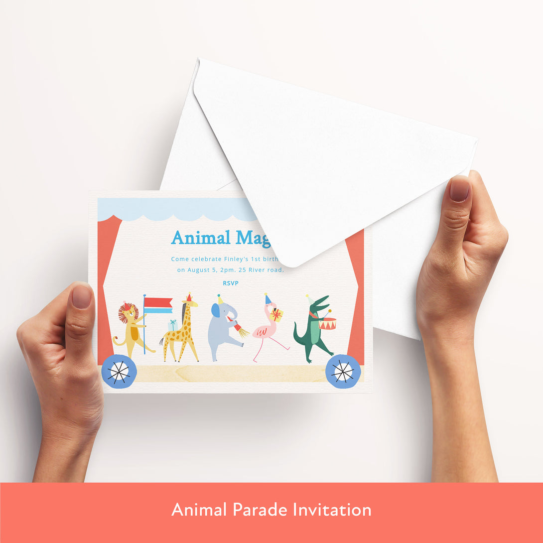 Our digital party bundle, with bright and beautiful animal illustrations, includes all you need to welcome guests to your party. Image8