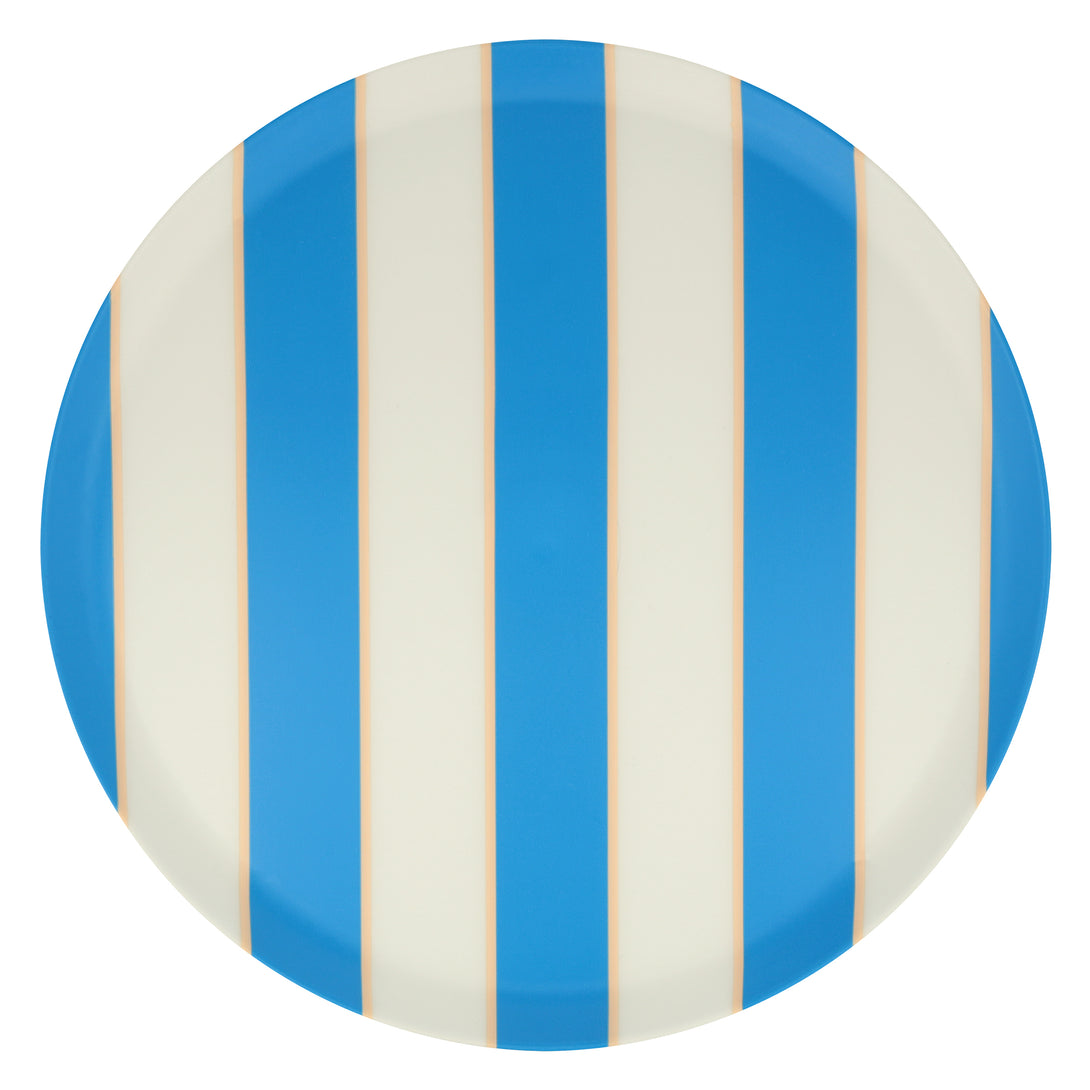 Our recycled plastic plates, with coloured stripes, are reusable for party after party.