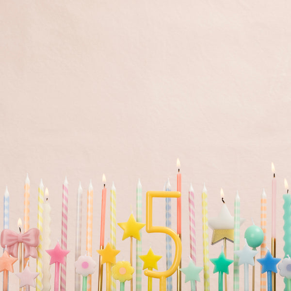 Make your birthday cake look pastel perfect with our pastel candles, instant birthday cake decorations. Image2