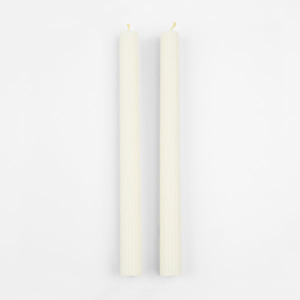 Our party candles, in a classic ivory shade with ridged details, look stunning on the mantel or party table. Image4