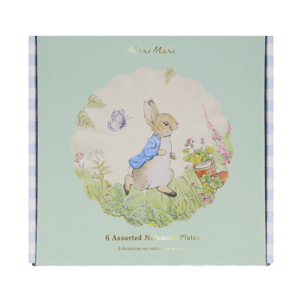 Our small melamine plates for kids feature Peter Rabbit and all his friends, perfect as picnic plates. Image1