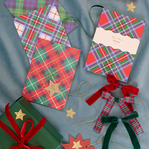 Our Christmas notebook with a tartan design in traditional Christmas colours, is a wonderful gift for a writer. Image2