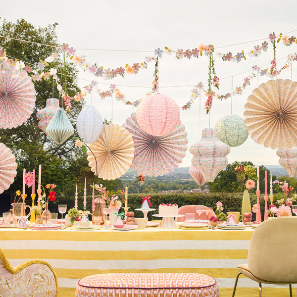 Our chic lanterns, made from paper in three designs with pretty pastel Liberty floral print designs, are perfect for elegant parties and the home. Image2