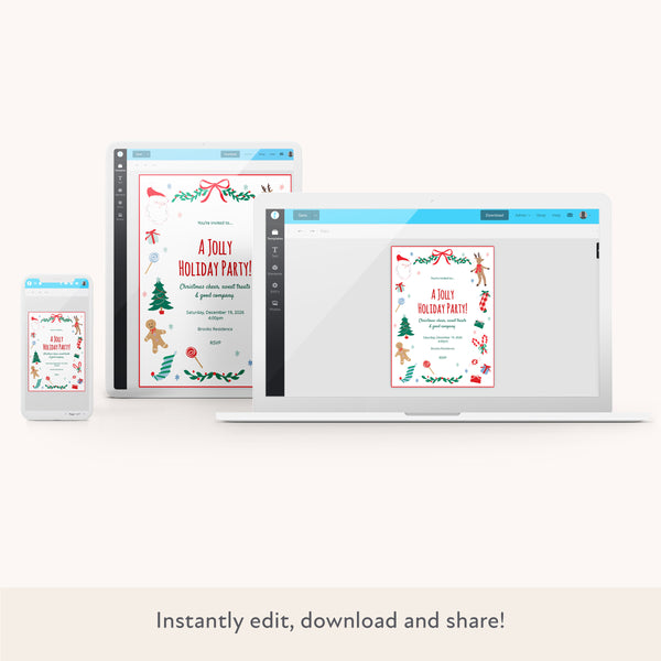 Jolly Christmas Download & Print Invitation Image2