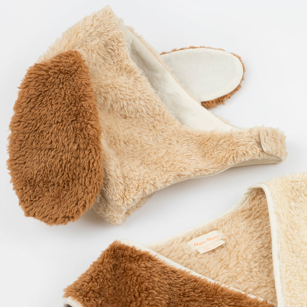 Our dog costume for kids is so cute, and consists of a hat and vest made from fleece. Image3