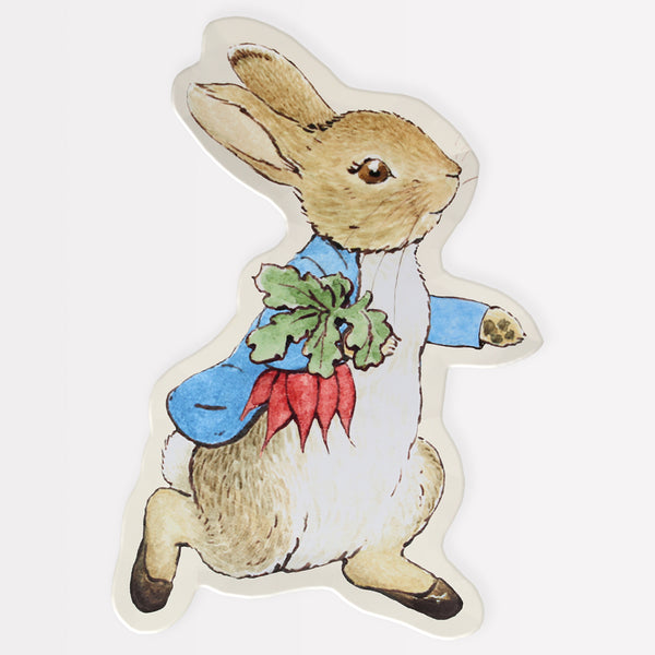 Our reusable plate is made in the shape of Peter Rabbit, a fun plate to add nostalgia and sophistication to any meal.