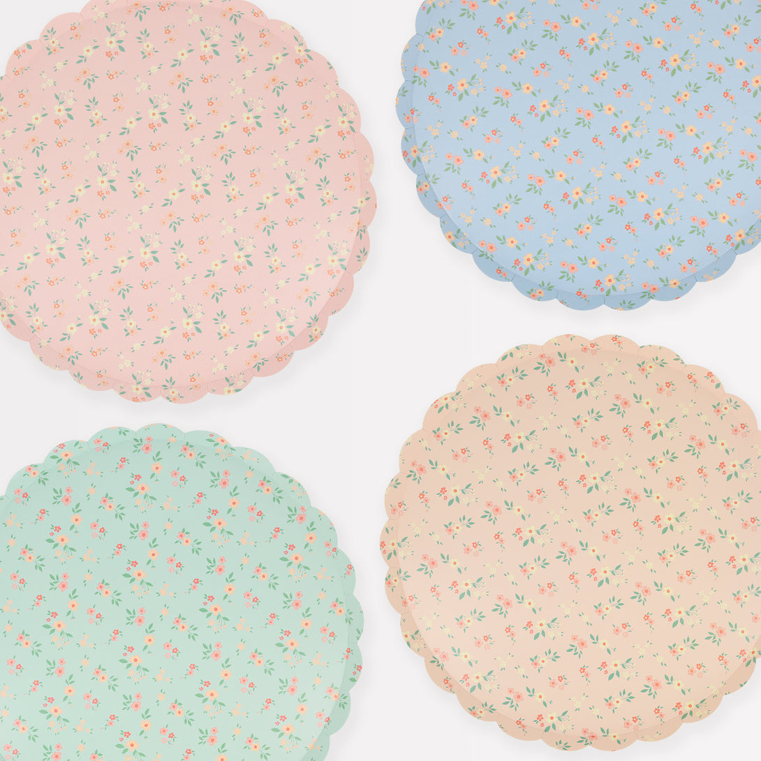 Our ditsy flower plates are perfect as baby shower plates and for garden parties, afternoon tea and bridal showers.