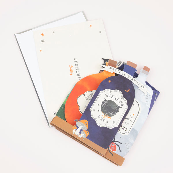 Our magic birthday card, designed as a concertina card, is perfect for someone who loves potions and magic. Image3