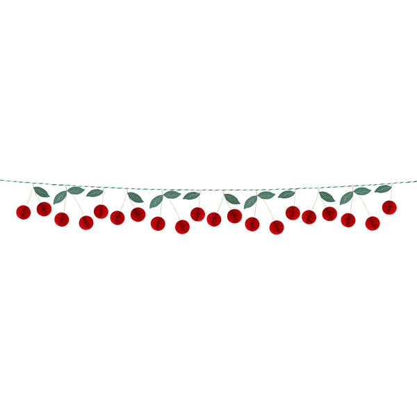 Our paper garland features 3D cherries for a vibrant look, it's perfect as a decoration for a garden party, BBQ or a retro 50s party. Image3