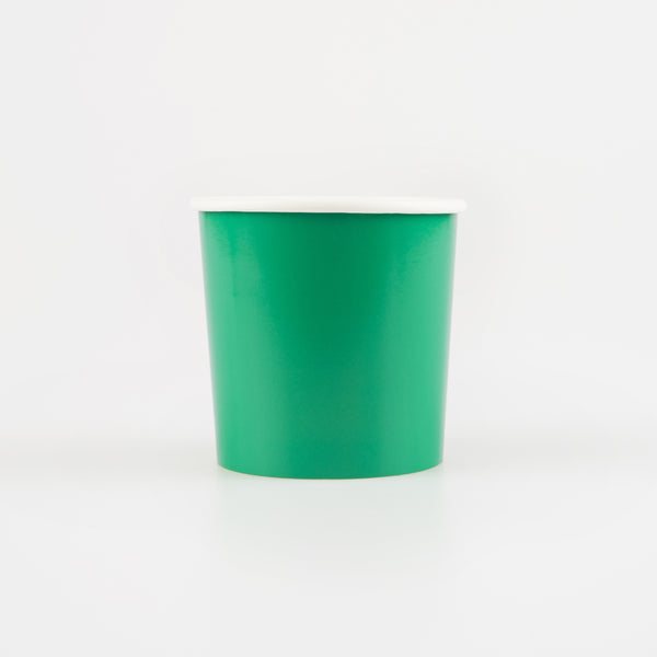 Our paper cups, in a gorgeous green, are brilliant for any special celebration.