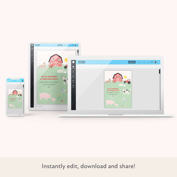 On The Farm Download & Print Invitation Image2