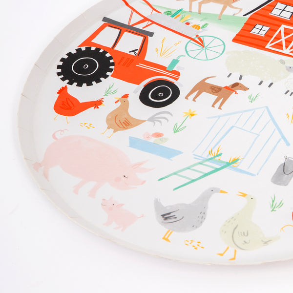 Our farm animal birthday party collection includes party decorations, and farm themed tableware.  Image7