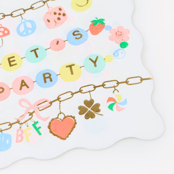 Our special party set feature colourful charm illustations with pops of gold foil, with tableware and party bags for eight and stylish decorations. Image6