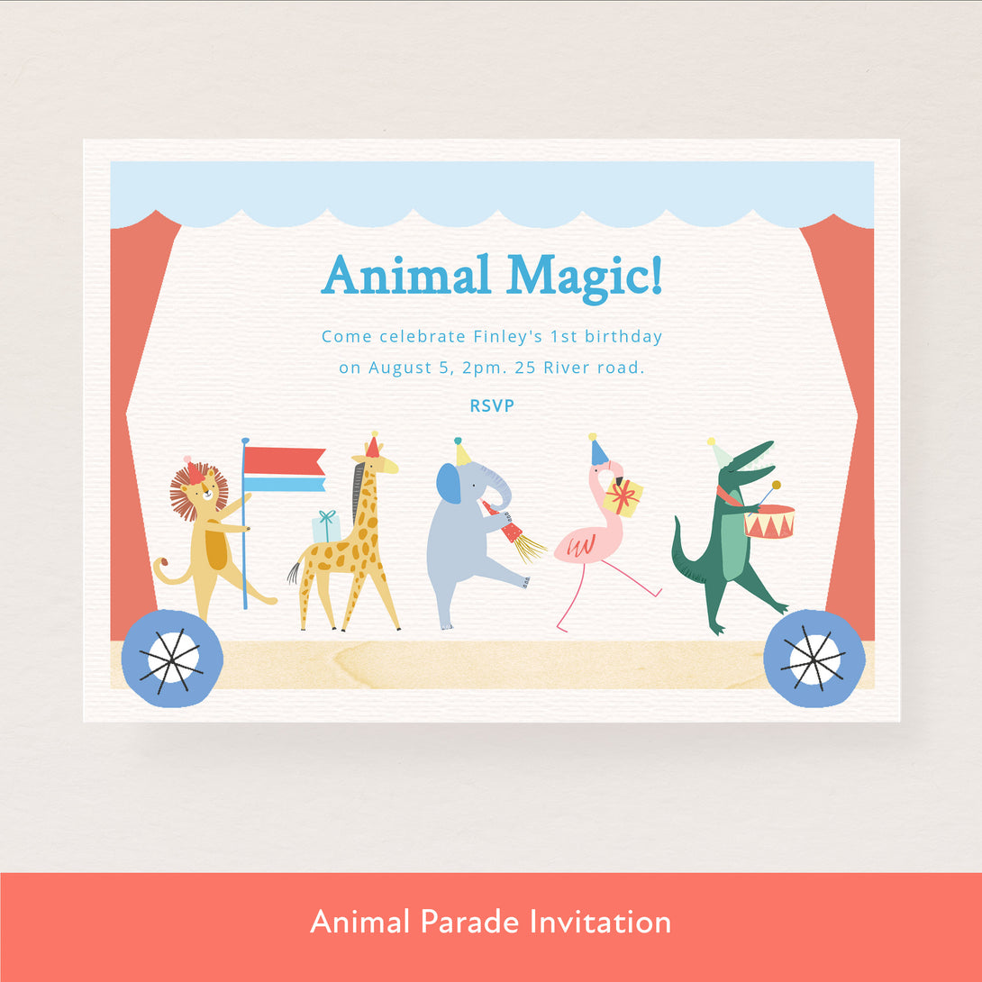 Our digital party bundle, with bright and beautiful animal illustrations, includes all you need to welcome guests to your party. Image7