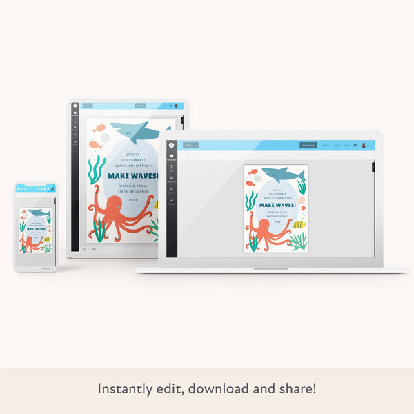 Under The Sea Download & Print Invitation Image2