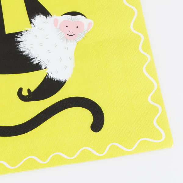 Our large paper napkins feature vibrant rainforest animals, perfect for a jungle party theme. Image3