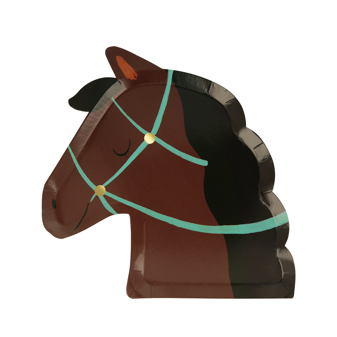Our party plates, in the shape of horse heads, are perfect for a horse  birthday party.