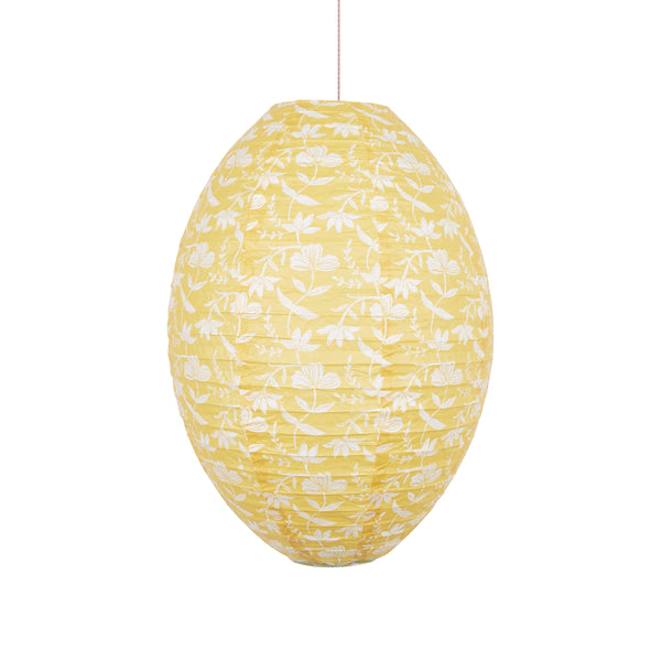 Our paper lanterns, a set of three with pink and yellow floral print designs, feature a round, oval and wavy shape, great for chic parties. Image4