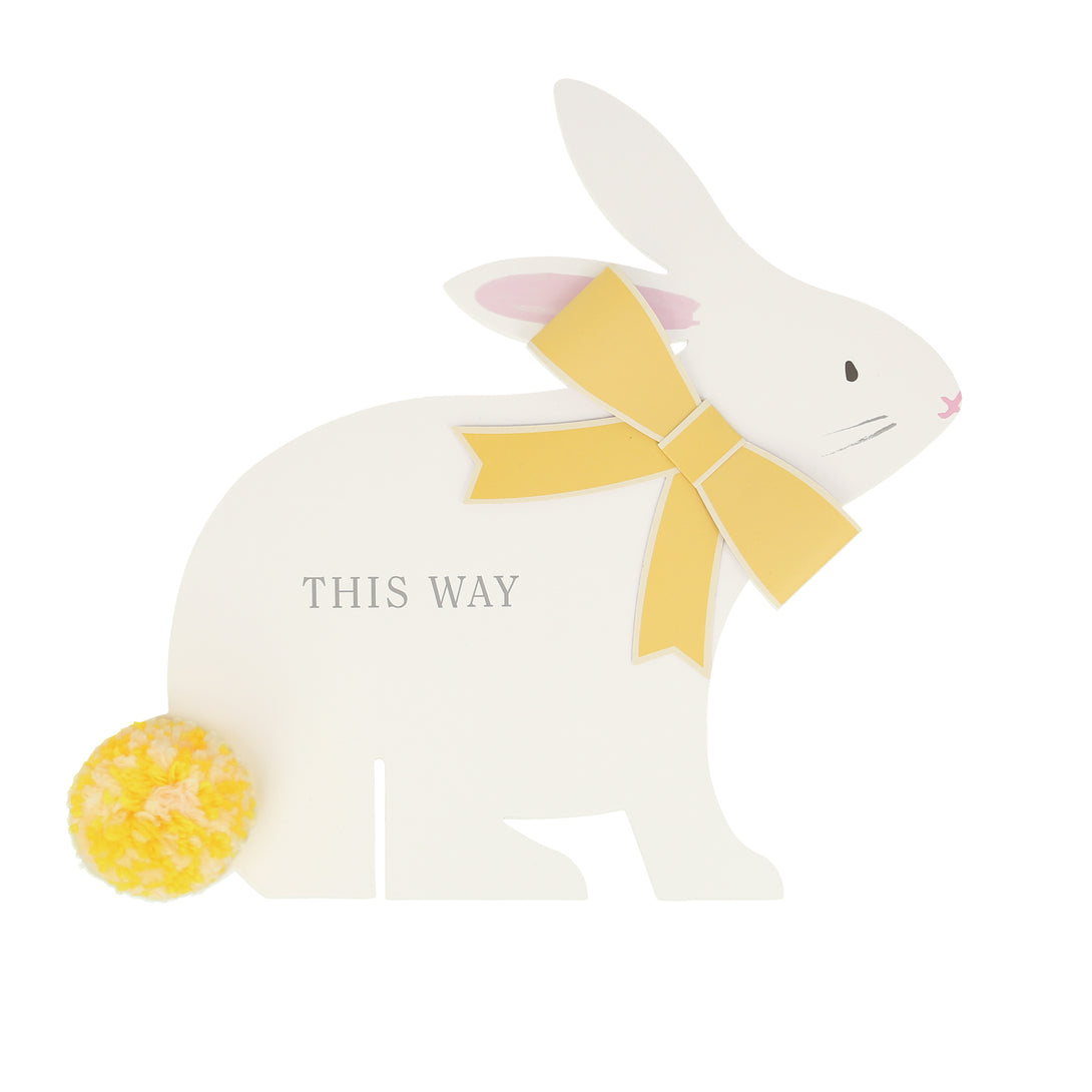 Our special kit includes bunnies with bows and signs with clues to help your kids find their Easter eggs.