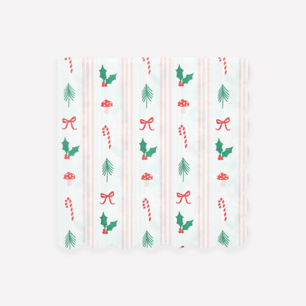 Decorate your table and home with our Christmas set with paper plates, napkins, cups, place cards and 9 Christmas garlands for a joyful look. 