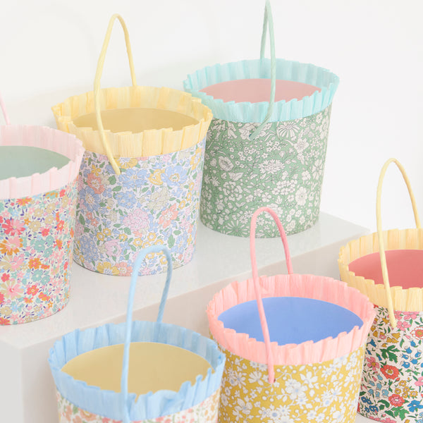 Our paper Easter egg baskets feature Liberty floral designs, perfect for egg collecting, Easter decorations and to use as Easter gift bags. Image3