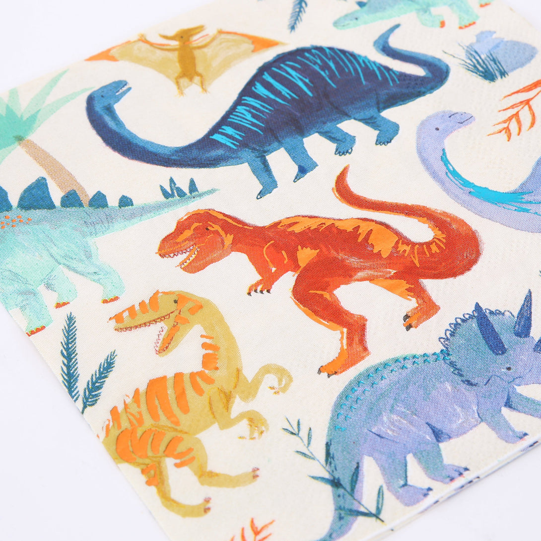 Get all the dinosaur party supplies you need for 8 guests in one box. 