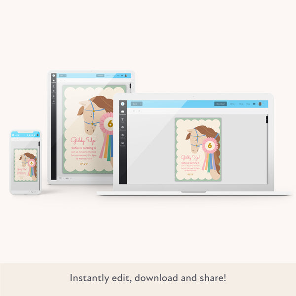 Horses Download & Print Invitation