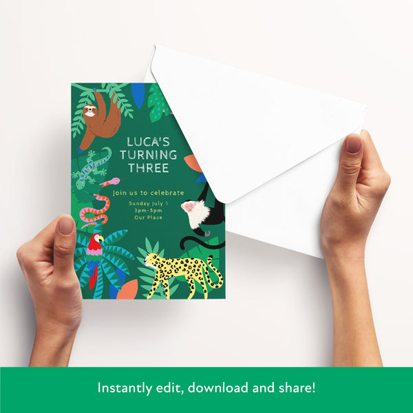 Jungle Download & Print Invitation Image3