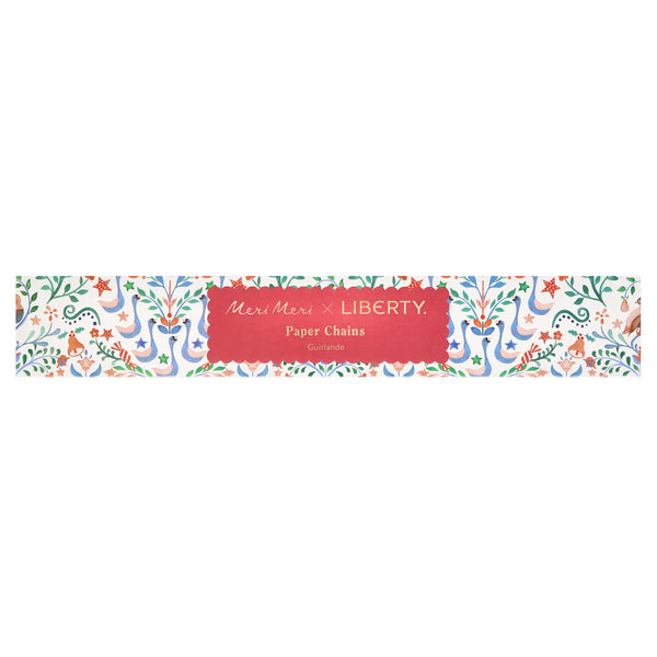 Use our paper chain garland, with Liberty prints in festive colours, as the ideal Christmas hanging decorations. Image6
