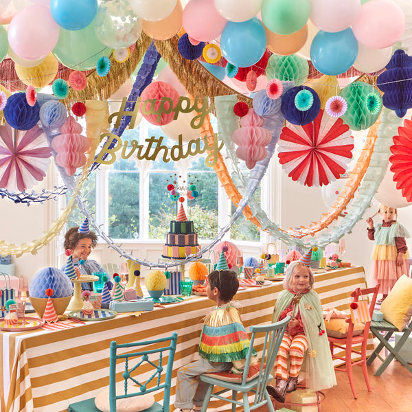 Our mini garland, with colourful honeycomb fans, is perfect to add decorations to any party. Image2