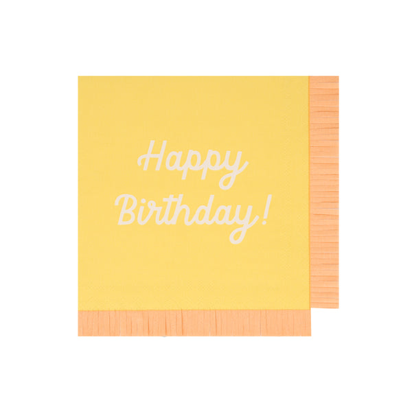 Our paper birthday napkins are made in bright colours with the words Happy Birthday on them. Image5