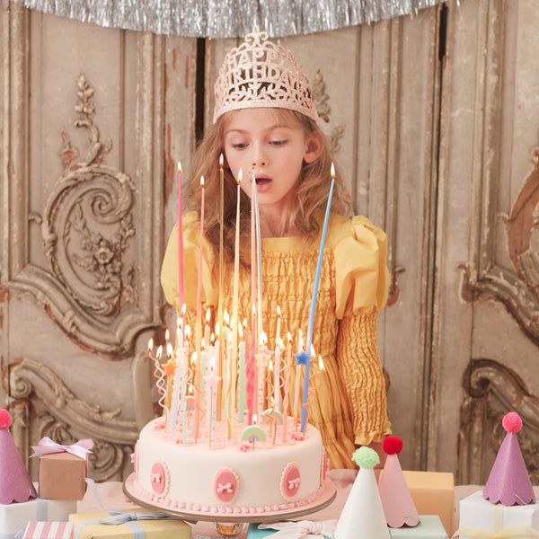 Our colourful candles, which are tall and tapered, are perfect as birthday cake candles or for any party theme. Image2