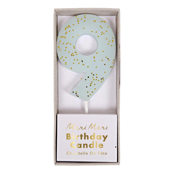Blue Number 9 Candle Image2