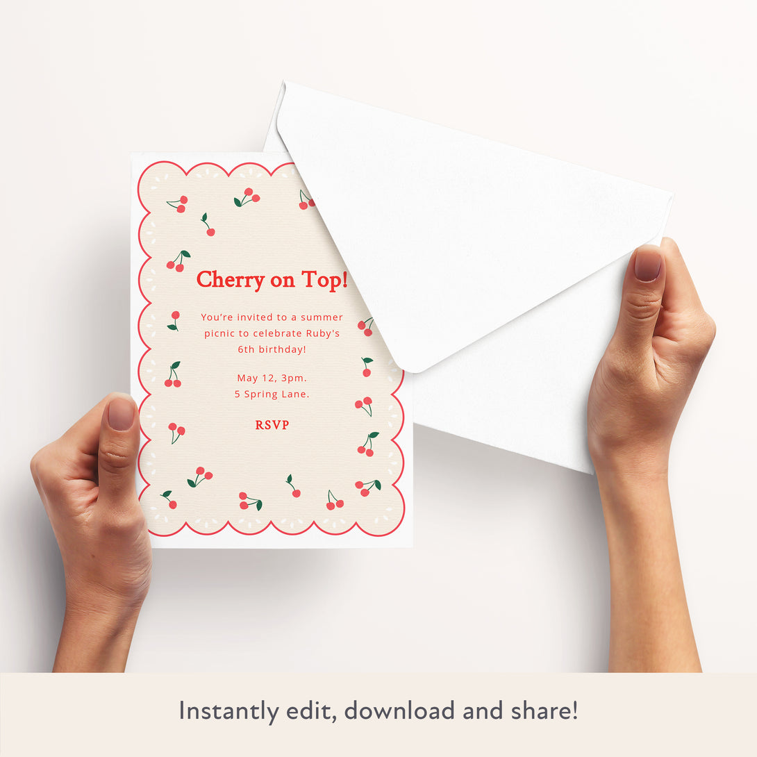 Cherries Download & Print Invitation