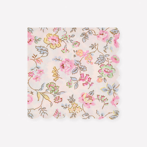 Our pink napkins, made from 3-ply paper, have an elegant chintz design in pastel colours for a stylish effect. Image1