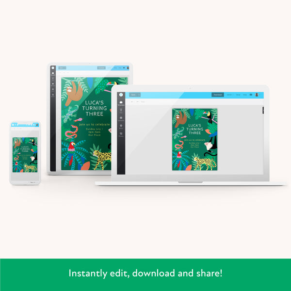 Jungle Download & Print Invitation Image2
