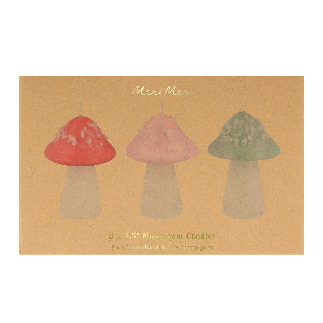 Our party candles, in the shape of 3D mushrooms, are perfect as candle decorations and as a hostess gift.