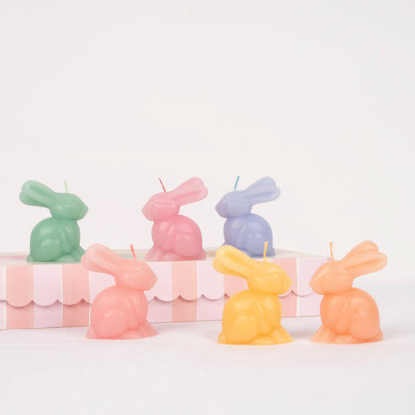 Our Easter candles make great Easter decorations, crafted in the shape of cute bunnies in pastel shades with coloured wicks.