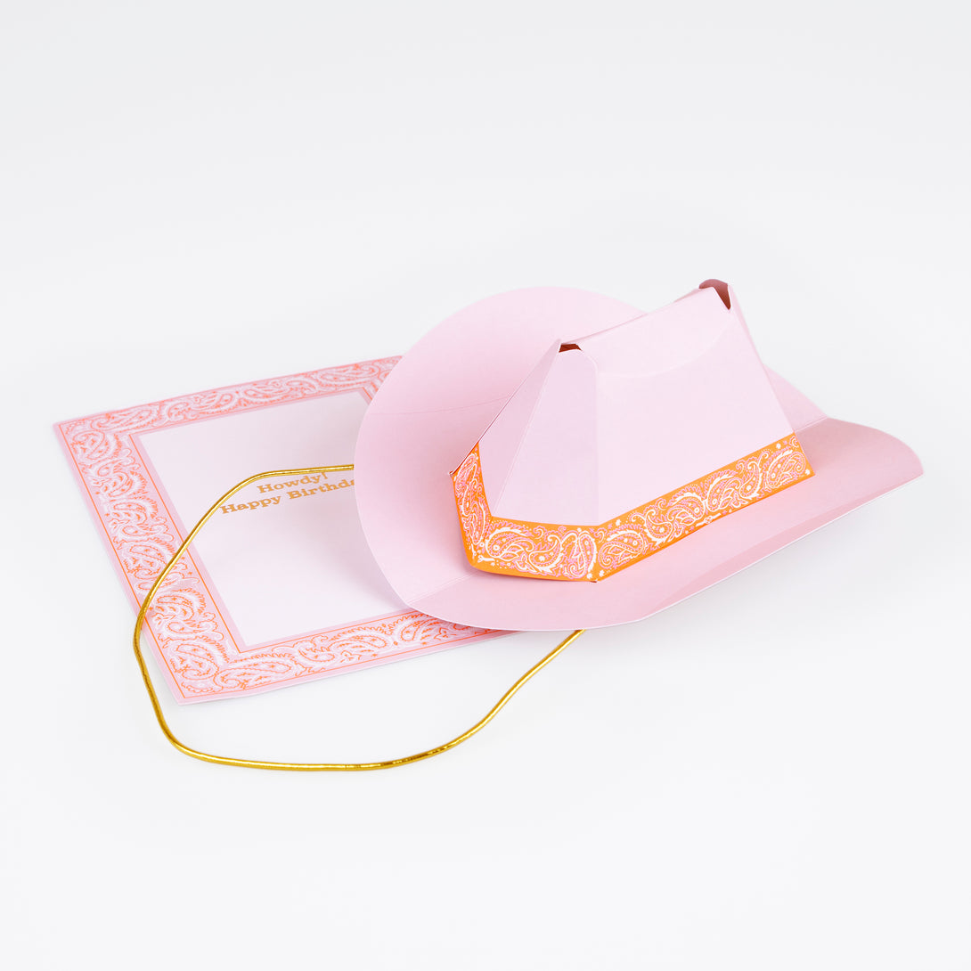 Our western birthday card is also a western hat, the perfect way to send howdy happy birthday greetings.