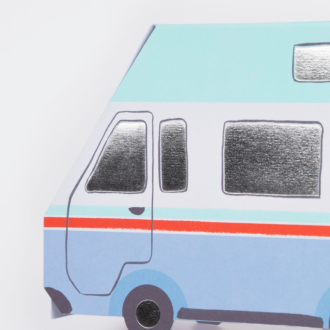 Our 3D birthday card, with a pop up camper van, is the ideal card for someone who loves nature and travelling.