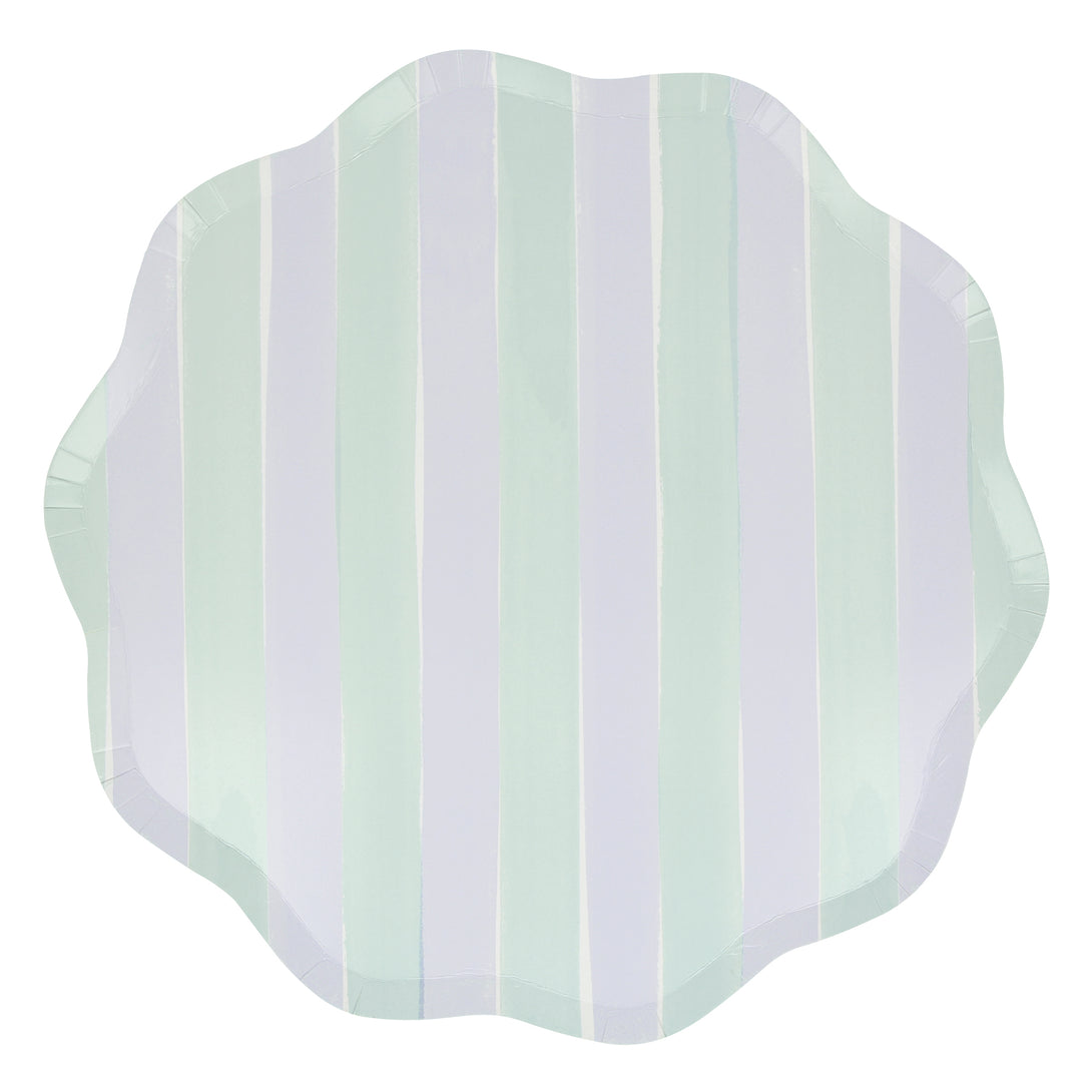 Our paper dinner plates, with stylish pastel stripes, are ideal as dinner plates for any special party.