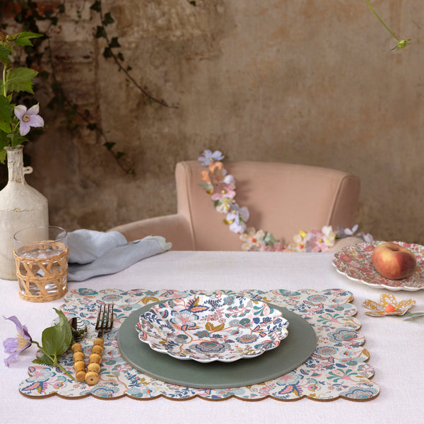 This melamine plate, in a small size, has a sophisticated Liberty print design and is reusable for party after party. Image2