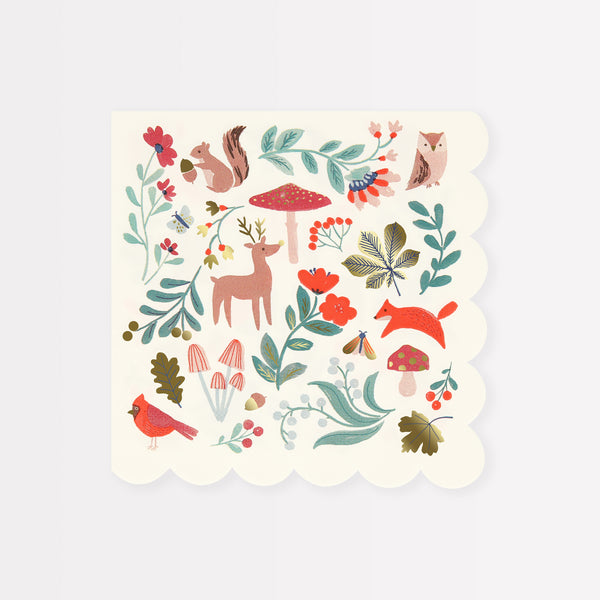 Our party napkins, with wintry woodland animals and flowers, will look amazing on your Christmas table. Image3