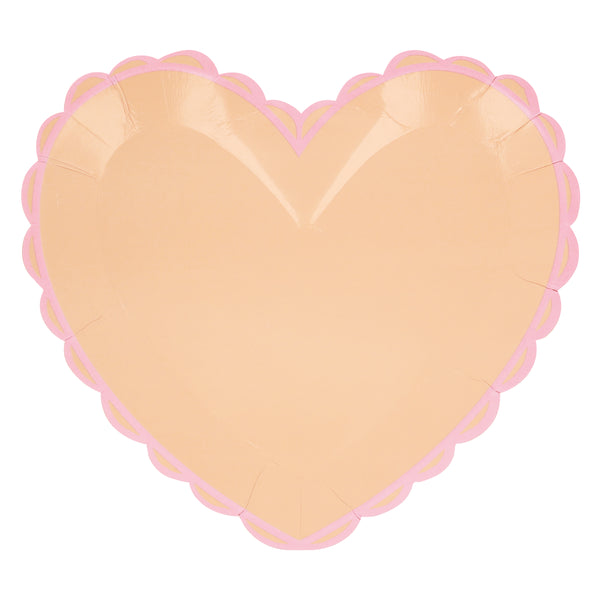 Our dinner plates, in heart shapes, feature a range of pretty pastel colours and a scalloped border. Image5