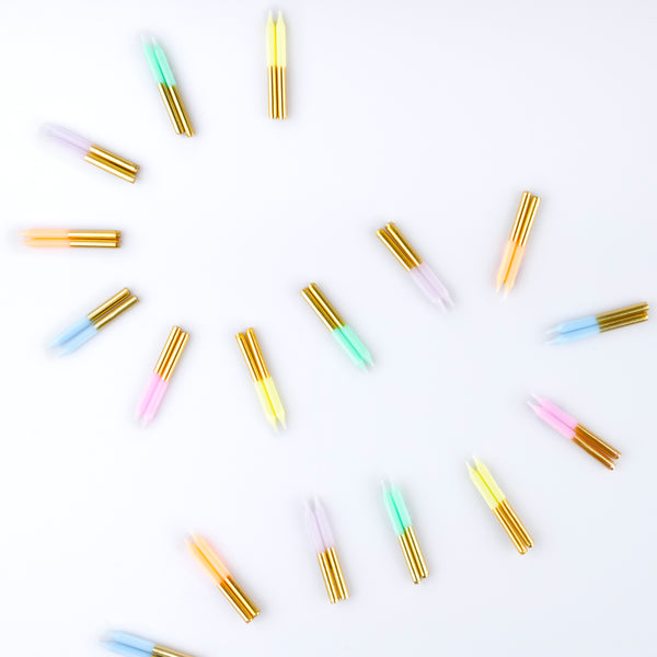 Our pastel mini candles are ideal to use as birthday cake decorations, six colours give a wonderful effect, with 50 in each pack. Image3